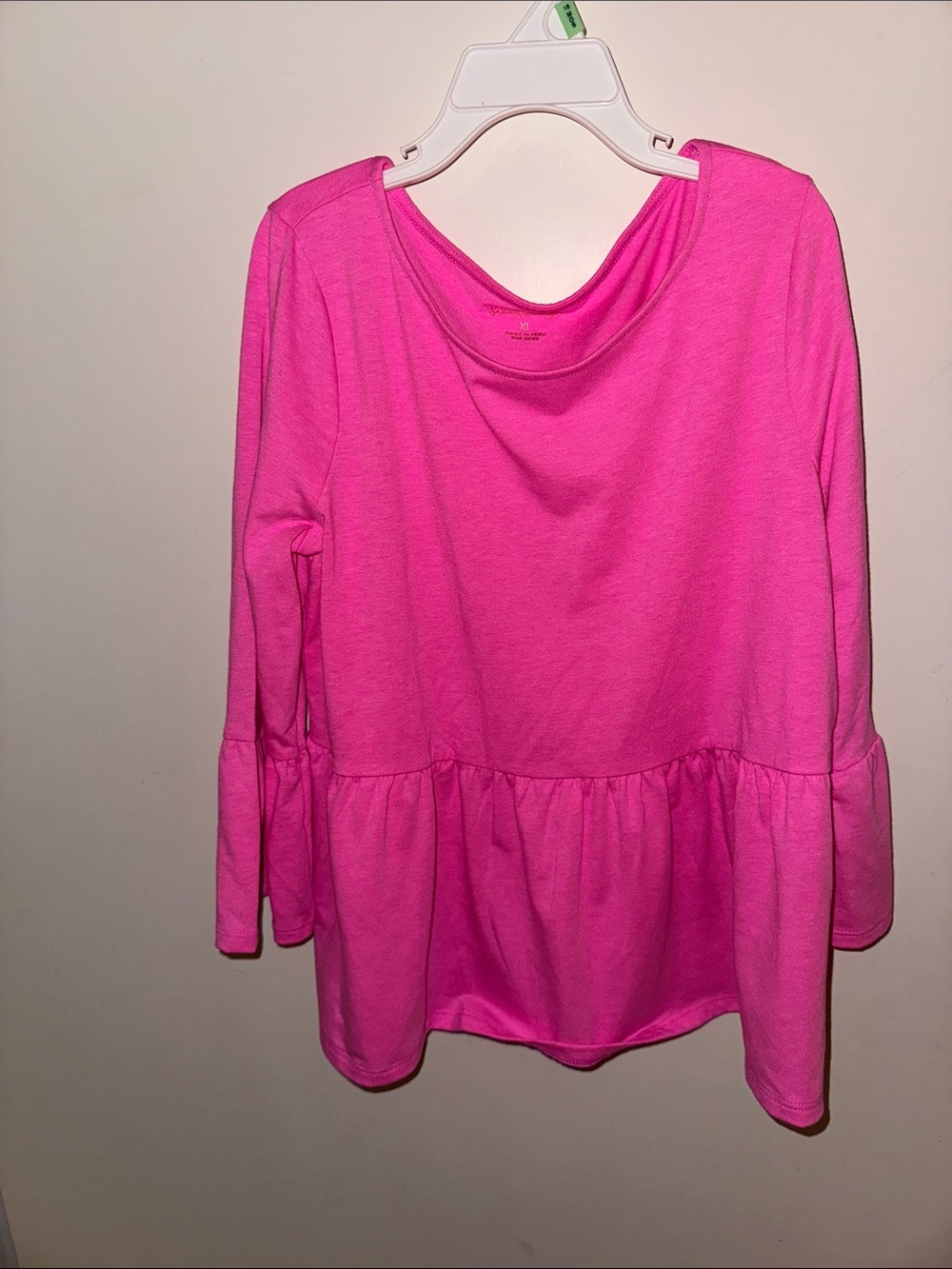 Lilly Pulitzer Hot Pink Peplum Long Sleeve Top